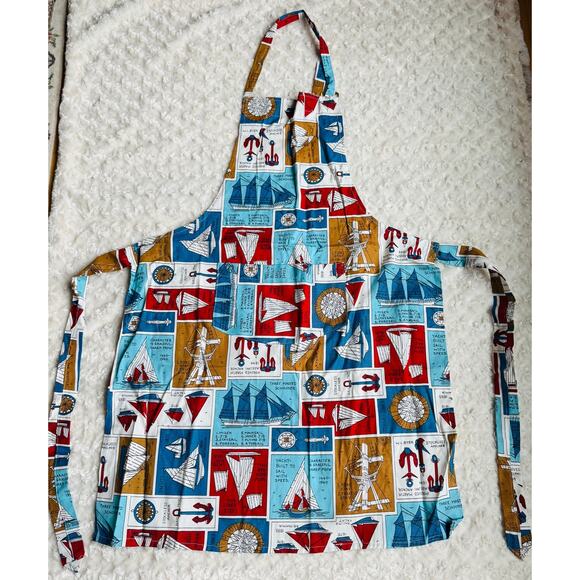 Nautical Red White & Blue American Sailor Sailboat Yacht Anchor Apron - Picture 1 of 4